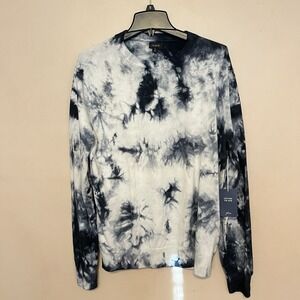 J Crew Tie Dye Sweater White Blue Mens Size Medium NWT 100% Cotton NWT